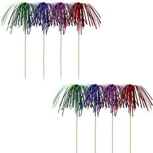 Deco cocktailprikkers set van 20x stuks folie parasols - Cocktailprikkers