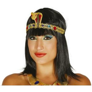 Verkleed haarband Cleopatra - goud - Egypte thema party - Carnaval diadeem - Verkleedhoofddeksels