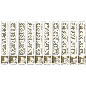 10x Confetti knaller metallic goud/zilver 26 cm - Confetti