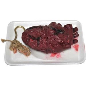 Slagerij bakje met hart 19 cm halloween - Feestdecoratievoorwerp