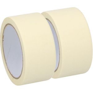 Afplaktape/schilderstape - 2x - wit - 48mm x 25m - voor binnen/buiten - Tape (klussen)