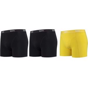 Lemon and Soda mannen boxers 2x zwart 1x geel M - Boxershorts