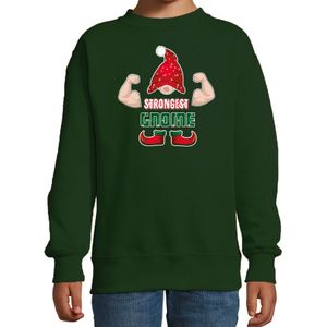 Kersttrui/sweater voor jongens - Sterkste Gnoom - groen - Kerst kabouter - kerst truien kind