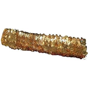 Gouden glitter pailletten disco haarband - Verkleedhoofddeksels