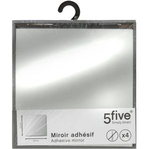 Plak spiegels tegels - 4x stuks - glas - zelfklevend - 20 x 20 cm - vierkantjes - Spiegels