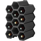 4x Stuks Stapelbare Wijnrekken Module Voor 12 Flessen L34 X B31 X H18 cm - Wijnfles Houder Hexagon