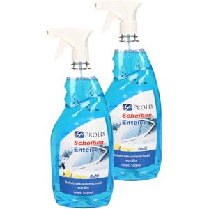 Ruitenontdooier spray - 2x - voor auto - 1L - antivries sprays - winter/vorst - Ontdooispray