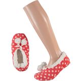 Meisjes ballerina sloffen/pantoffels roze met witte stippen maat 28/30 - sloffen - kinderen