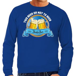 Apres ski sweater voor heren - two beer or not to beer - blauw - wintersport - bier - Feesttruien