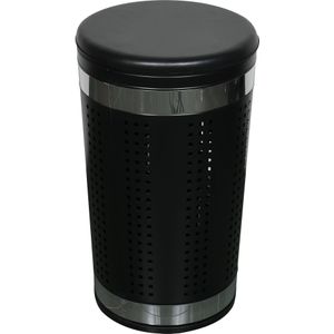 Wasmand Dubai - rvs metaal - zwart - 46 liter compartiment - 35 x 60 cm - Wasmanden