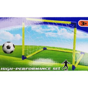 1x Voetbalgoals/voetbaldoelen 80 x 60 x 40 cm buitenspeelgoed - Voetbaldoel