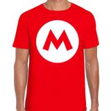 Mario loodgieter verkleed t-shirt rood voor heren - Feestshirts
