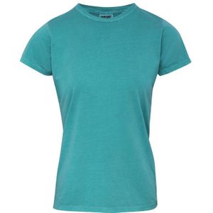 Getailleerde dames t-shirt met ronde hals groene - T-shirts
