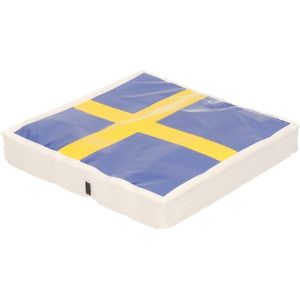 Zweedse vlag servetten 60 stuks - Feestservetten