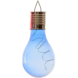 1x Solarlamp lampbolletje/peertje op zonne-energie 14 cm blauw - Buitenverlichting