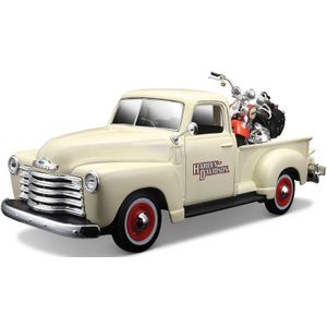 Chevrolet 3100 Pickup + FLSTS Her Springer (Harley Davidson) 1/24 Maisto