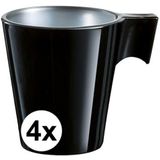 4x Zwarte espresso/koffie kop - Bekers