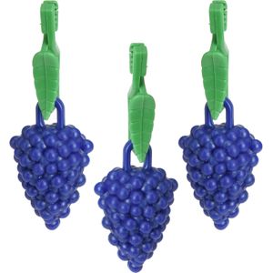 Tafelkleedgewichten druiven - 12x - paars - kunststof - voor tafelkleden en tafelzeilen - Tafelkleedgewichten