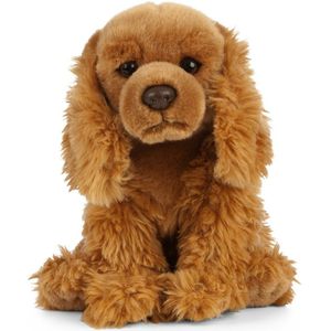 Pluche bruine Cocker Spaniel hond knuffel 20 cm - Honden huisdieren knuffels - Speelgoed voor kinderen