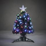 Fiber optic kerstboom/kunst kerstboom met gekleurde lampjes 45 cm - Kunstkerstboom