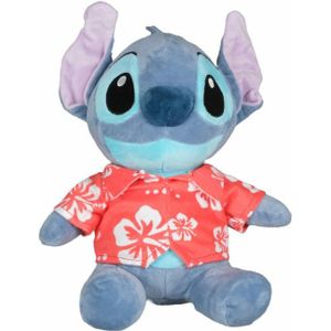 Disney pluche knuffel Stitch - Lilo and Stitch - Hawaii blouse rood - 30 cm - Bekende figuren - Knuffeldier