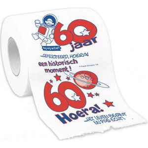 Cadeau toiletpapier rol 60 jaar verjaardag versiering/decoratie - Fopartikelen