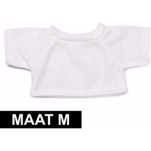 Wit shirt M voor Clothies knuffeldier 13 x 9 cm - Knuffeldier