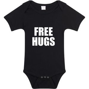 Free hugs cadeau baby rompertje zwart jongen/meisje - Rompertjes