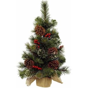 Kunstboom/kunst kerstboom met kerstversiering 60 cm - Kunstkerstboom