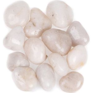 Decoratie/hobby stenen/kiezelstenen - beige/quartz mix -  350 gram / 2 a 3 cm - groot - Decoratief object