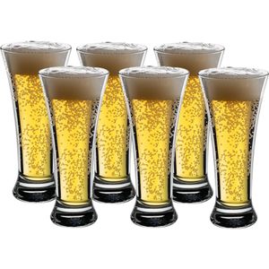 Secret de Gourmet Bierglazen - Flutes/vaas - transparant glas - 18x stuks - 320 ml - Oktoberfest - Bierglazen