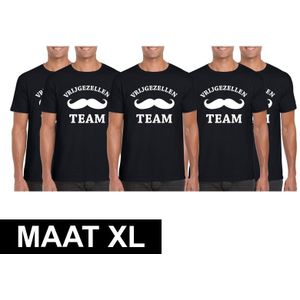 5x Vrijgezellenfeest Team t-shirt zwart heren Maat XL - Feestshirts