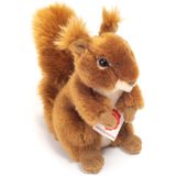 Knuffeldier Eekhoorn - zachte pluche stof - premium kwaliteit knuffels - rood - 17 cm - Knuffel bosdieren