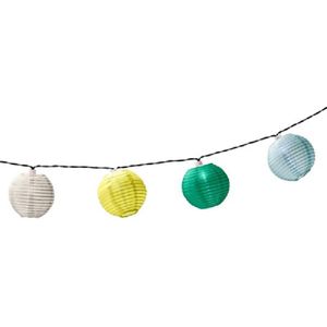 Solar lampion tuinverlichting/feestverlichting wit, geel, groen, lichtblauw 3.5m - Lichtsnoeren