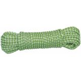 AMIG Paracord touw - 2x - 10 meter - D4mm - 100kg - PP/PE - lichtgroen/wit - Touw