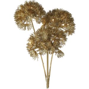 Kunsttak - Heracleum - met LED verlichting - goud - 80 cm - kunststof - Kunstbloemen