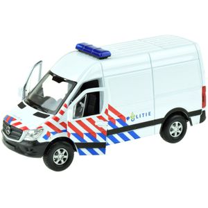 Speelgoed Mercedes Politie auto - wit - die-cast metaal - 11 cm - Model Sprinter - Speelgoed auto's