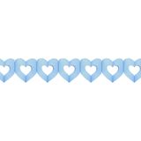 Set van 3x stuks hartjes slingers geboorte jongen blauw 3 meter - Feestslingers