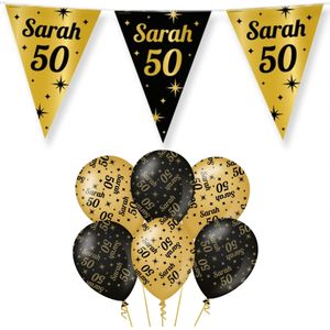 Paperdreams Luxe Sarah/50 jaar feest set - Ballonnen &amp; vlaggenlijnen  - Vlaggenlijnen