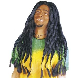Bob Marley pruik met zwarte dreads - Verkleedpruiken