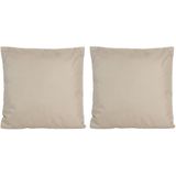 Set van 4x stuks bank/Sier kussens voor binnen en buiten in de kleur taupe 45 x 45 cm Tuinkussens vo - Sierkussens