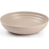 Plasticforte Rond bord/camping - 6x - diep bord - D22 cm - taupe - kunststof - onbreekbaar