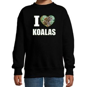 I love koalas sweater / trui met dieren foto van een koala zwart voor kinderen - Sweaters kinderen