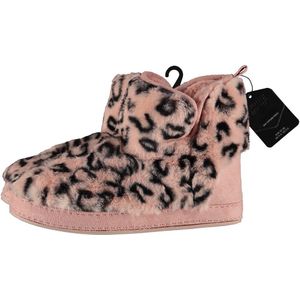 Dames hoge pantoffels/sloffen luipaard print roze maat 39-40 - Sloffen - volwassenen