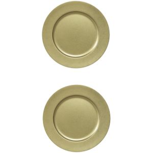 10x stuks diner borden/onderborden goud met glitters 33 cm