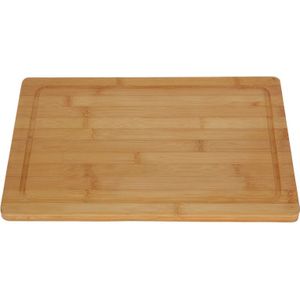 Bamboe houten snijplank 37 x 25  x 2 cm - Snijplanken/serveerplanken/broodplanken van hout - Snijplanken