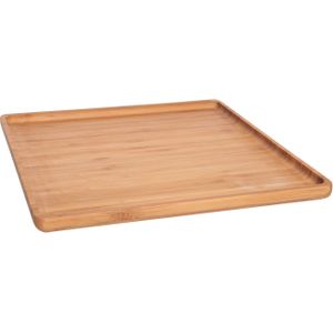 Houten dienblad 26 x 26 cm met opstaande rand vierkant - Serveerbladen/dienbladen van hout
