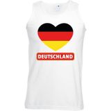 Tanktop wit Duitsland vlag in hart wit heren - Feestshirts