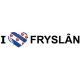 5x stuks I Love Fryslan thema sticker 19.6 x 4.2 cm - Feeststickers