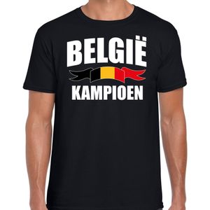 Belgie kampioen supporter t-shirt zwart EK/ WK voor heren - Feestshirts